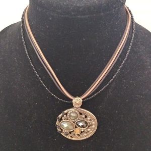 Princess length Rustic black 9inch necklace